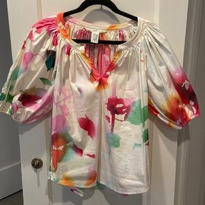 Diane Von Furstenberg spring cotton blouse, size 6